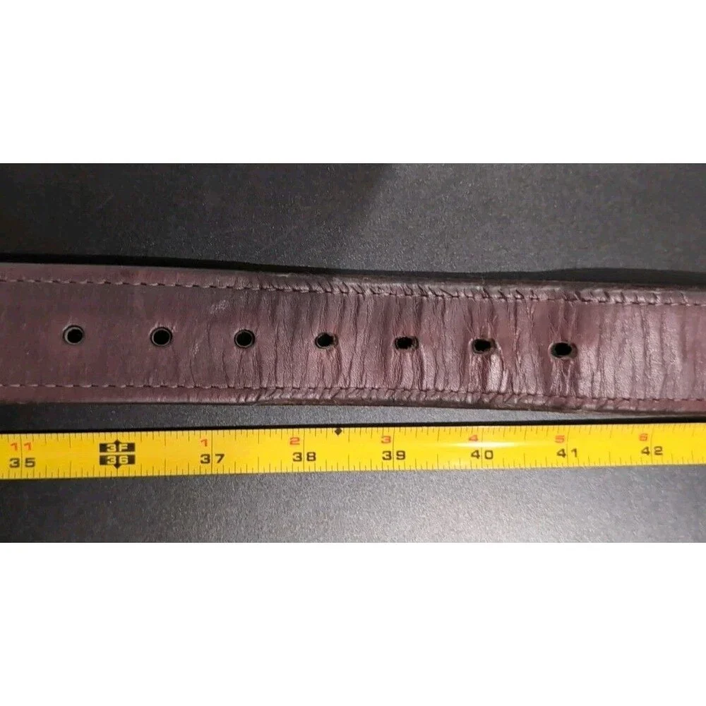 VINTAGE CABELA'S BROWN THICK COWHIDE LEATHER BELT SIZE 38   USA